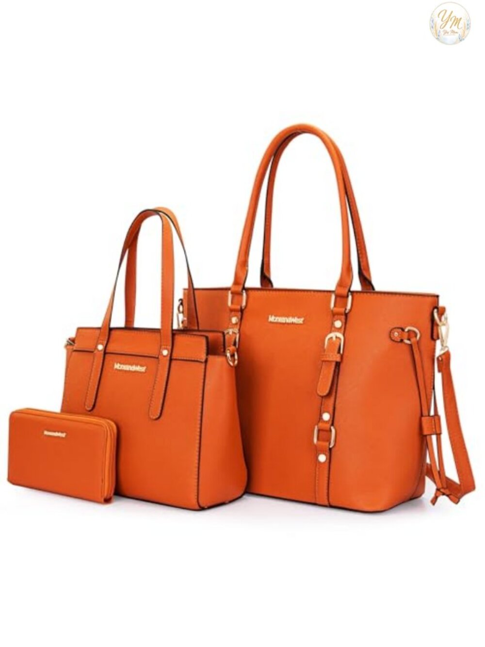 PU Leather Tote Bag Wallet Set 3 Piece Shoulder Satchel Handbag